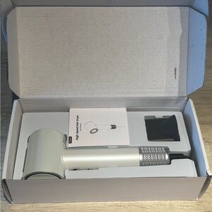 Silver Hair Dryer with Attachment